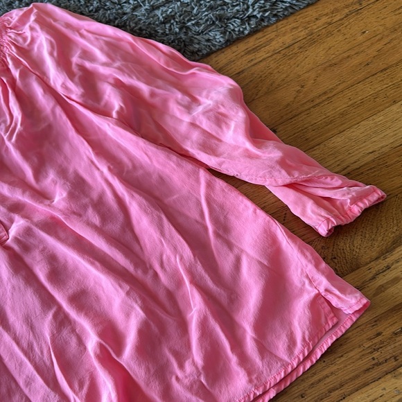 Lilly Pulitzer Elsa Silk Pink Top Long Sleeve Size Large - Picture 8 of 11